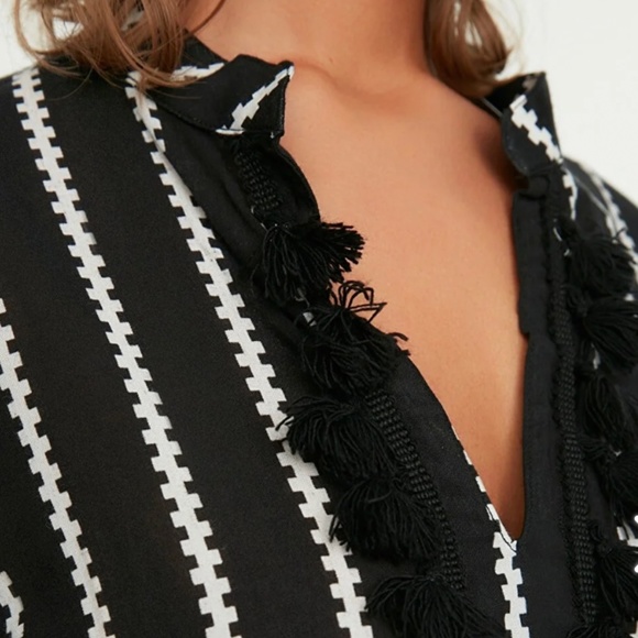Black and White Striped Swim Coverup - Picture 5 of 14
